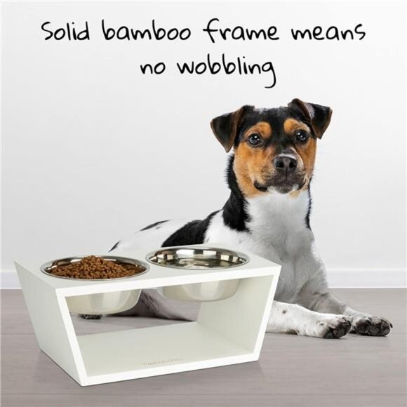 Elevated Dog Bowl Stand - 7" Raised Pet Feeder for Medium Dogs with Four Bowls - Picture 2 of 7